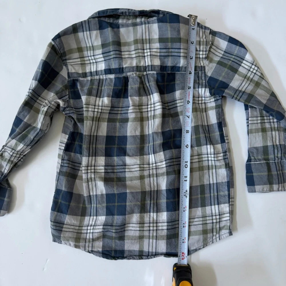 Just One You Made by Carters Plaid Blue Button-Down Flannel Toddler 3T Shirt